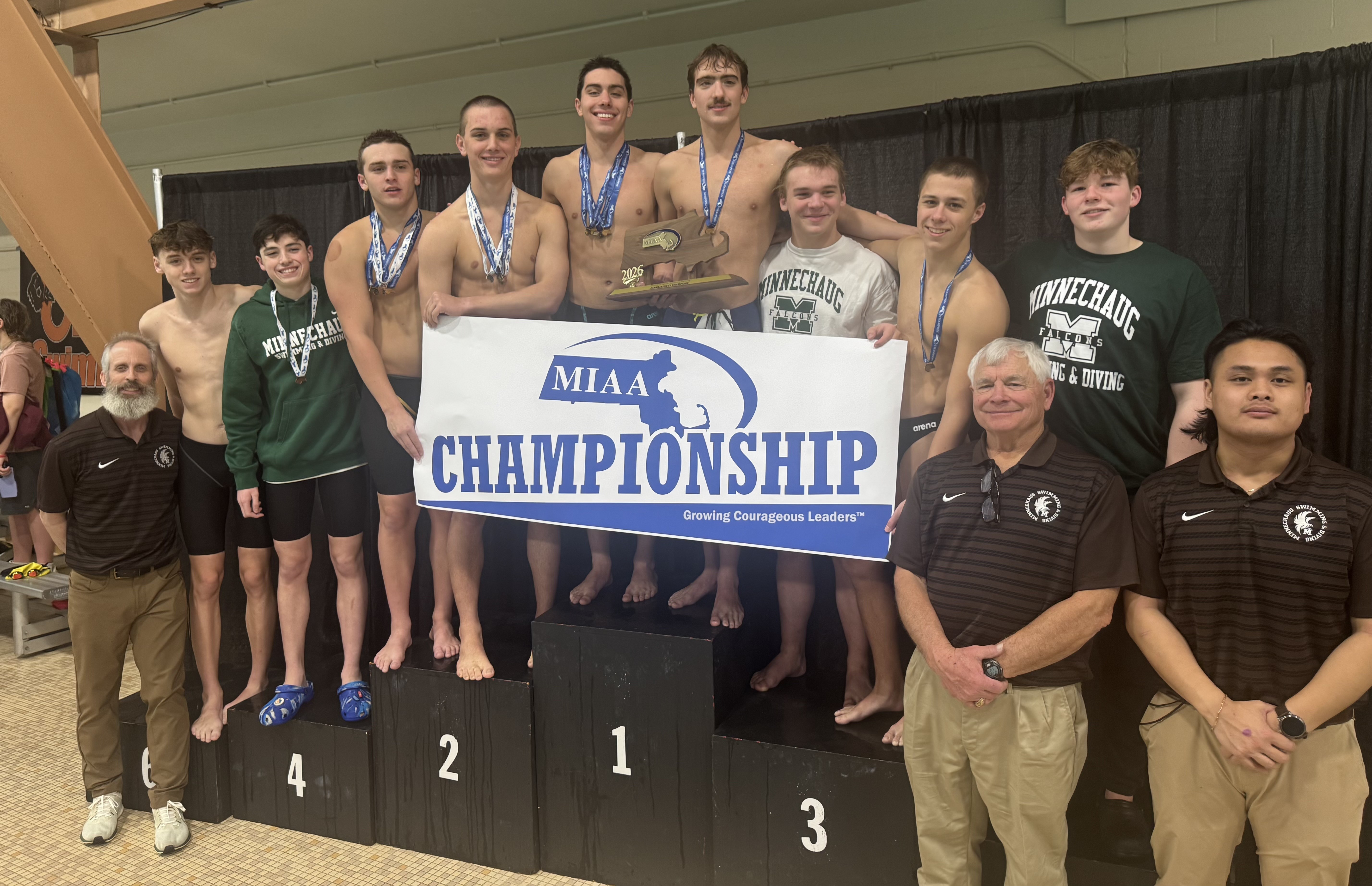Minnechaug Central West Boys Swimming & Diving champion 2026