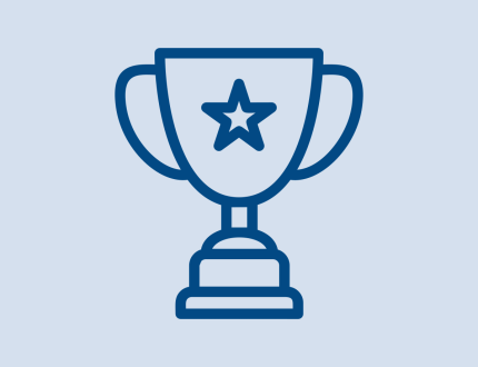 Icon showing an outline of a trophy with a star