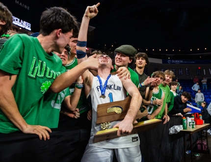Franklin Boys Basketball celebration 2025